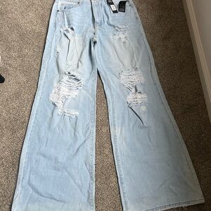 Fashion Nova Light Blue wide leg Jeans